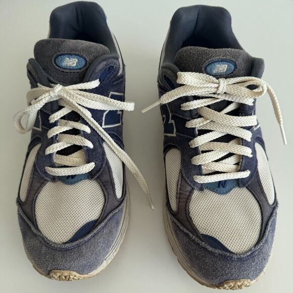 New Balance 2002R Shoes Men 9.5 Suede Blue Tan Distressed Chunky Sneaker M2002RG main image 4